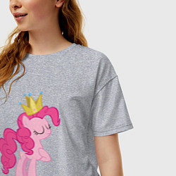Футболка оверсайз женская Королева тортиков Пинки Пай, цвет: меланж — фото 2