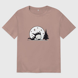 Женская футболка оверсайз Милый спящий дракон