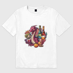 Женская футболка оверсайз Дракон символ нового года 2024