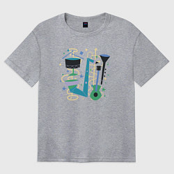 Женская футболка оверсайз Джазовый ансамбль