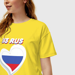 Футболка оверсайз женская 93 регион Краснодарский край, цвет: желтый — фото 2
