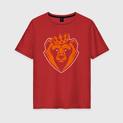 Футболка оверсайз женская Царь медведь, цвет: красный