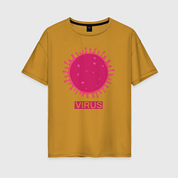 Женская футболка оверсайз Pink virus