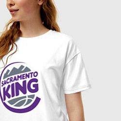 Футболка оверсайз женская Sacramento king, цвет: белый — фото 2