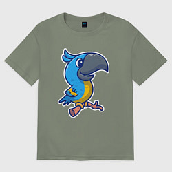 Футболка оверсайз женская Попугайчик, цвет: авокадо