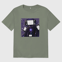 Женская футболка оверсайз Funny Titan TV Man