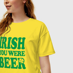 Футболка оверсайз женская Irish you were beer, цвет: желтый — фото 2