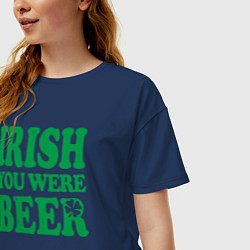 Футболка оверсайз женская Irish you were beer, цвет: тёмно-синий — фото 2