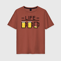 Женская футболка оверсайз Life beer