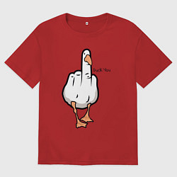 Женская футболка оверсайз Duck you - fuck you