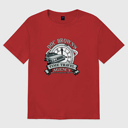 Футболка оверсайз женская Time travel, цвет: красный