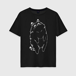 Женская футболка оверсайз Улыбающийся котик арт