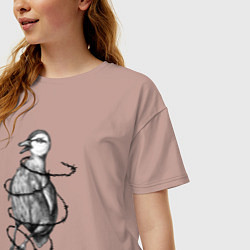 Футболка оверсайз женская Scratchy, цвет: пыльно-розовый — фото 2