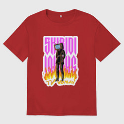 Женская футболка оверсайз Милый титан ТВ Мен