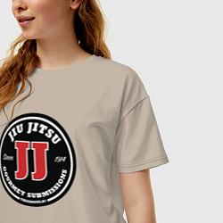 Футболка оверсайз женская Гурман джиу-джитсу, цвет: миндальный — фото 2