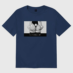 Женская футболка оверсайз Попа кролика - иероглифы - готов к игре