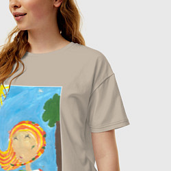 Футболка оверсайз женская Счастливая весна, цвет: миндальный — фото 2