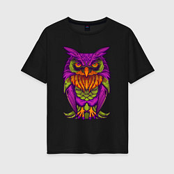 Женская футболка оверсайз Purple owl