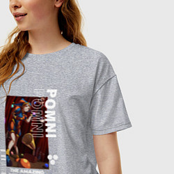 Футболка оверсайз женская Радостная Помни Удивительный цифровой цирк, цвет: меланж — фото 2