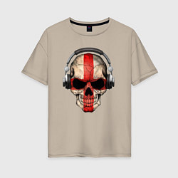 Женская футболка оверсайз England music skull