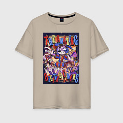 Женская футболка оверсайз Удивительный цифровой цирк в сборе