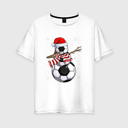 Женская футболка оверсайз Soccer snowman