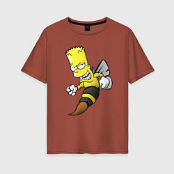 Женская футболка оверсайз Барт Симпсон шершень - перевоплощение