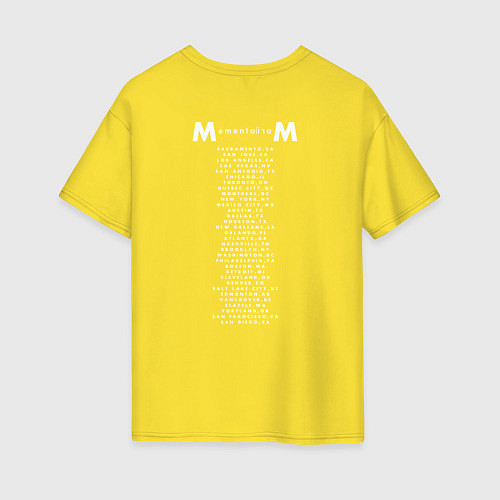 Женская футболка оверсайз Depeche Mode - Memento mori tour merch / Желтый – фото 2