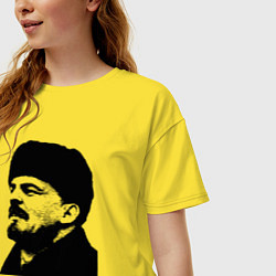 Футболка оверсайз женская Ленин в шапке, цвет: желтый — фото 2
