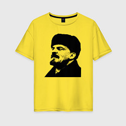 Женская футболка оверсайз Ленин в шапке