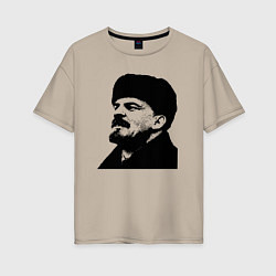 Женская футболка оверсайз Ленин в шапке