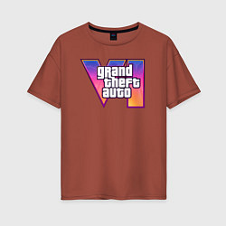 Женская футболка оверсайз GTA 6 logo