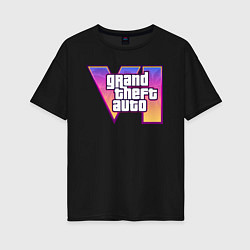 Женская футболка оверсайз Gta 6 официальное лого