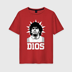 Женская футболка оверсайз Dios Diego Maradona