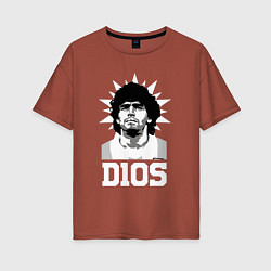 Футболка оверсайз женская Dios Diego Maradona, цвет: кирпичный