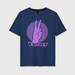 Женская футболка оверсайз Victory hand gesture