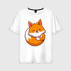 Женская футболка оверсайз Orange fox