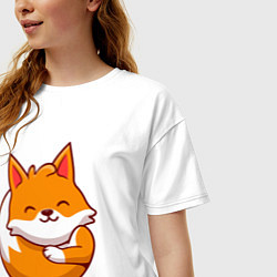 Футболка оверсайз женская Orange fox, цвет: белый — фото 2