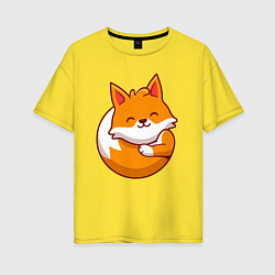 Футболка оверсайз женская Orange fox, цвет: желтый