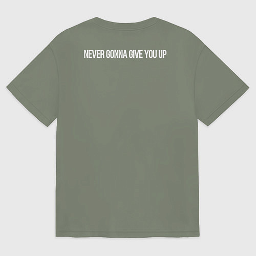 Женская футболка оверсайз Qr код на песню Never Gonna Give You Up / Авокадо – фото 2