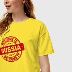 Футболка оверсайз женская Welcome Russia, цвет: желтый — фото 2