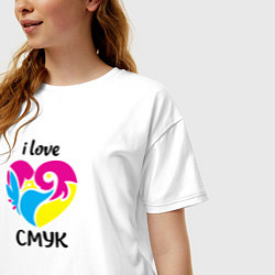 Футболка оверсайз женская I love cmyk, цвет: белый — фото 2