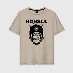 Футболка оверсайз женская Russian gorilla, цвет: миндальный