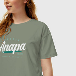 Футболка оверсайз женская Россия Анапа, цвет: авокадо — фото 2