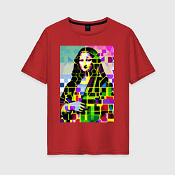 Женская футболка оверсайз Mona Lisa - mosaic pop art