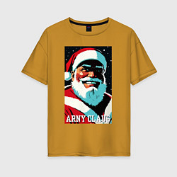 Женская футболка оверсайз Arnold Schwarzenegger - Santa Claus