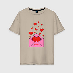 Женская футболка оверсайз Любовное письмо