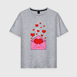 Женская футболка оверсайз Любовное письмо