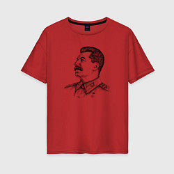 Футболка оверсайз женская Профиль Сталина, цвет: красный