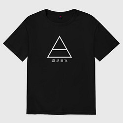 Женская футболка оверсайз 30 Seconds to mars логотип треугольник